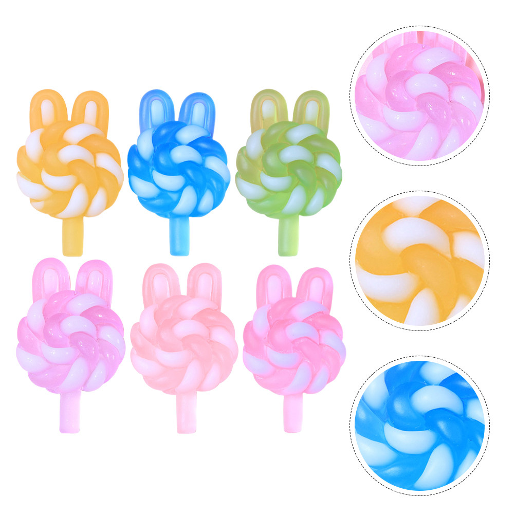 Resin Craft Supplies - 24 Buah Liontin Resin Plastik Bercahaya