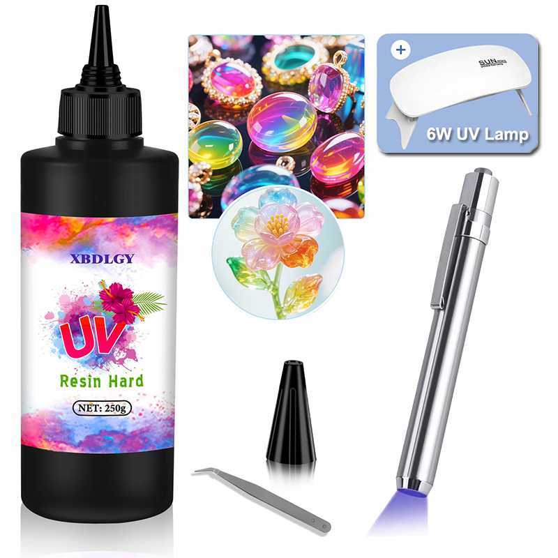 Resin Craft Supplies - 200g/250g/500g Resin UV Lem Keras untuk