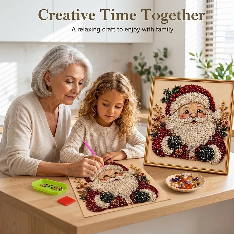 Resin Craft Kit - Set Lukisan Berlian Mutiara Natal dengan