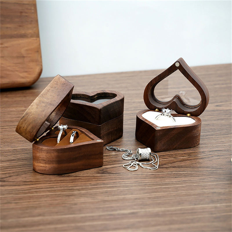 Wood Ring Blank - 1 Buah Kotak Cincin Kayu Walnut