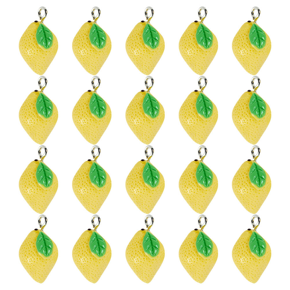 Resin Craft Supplies - 20Pcs Liontin Resin Bentuk Lemon untuk