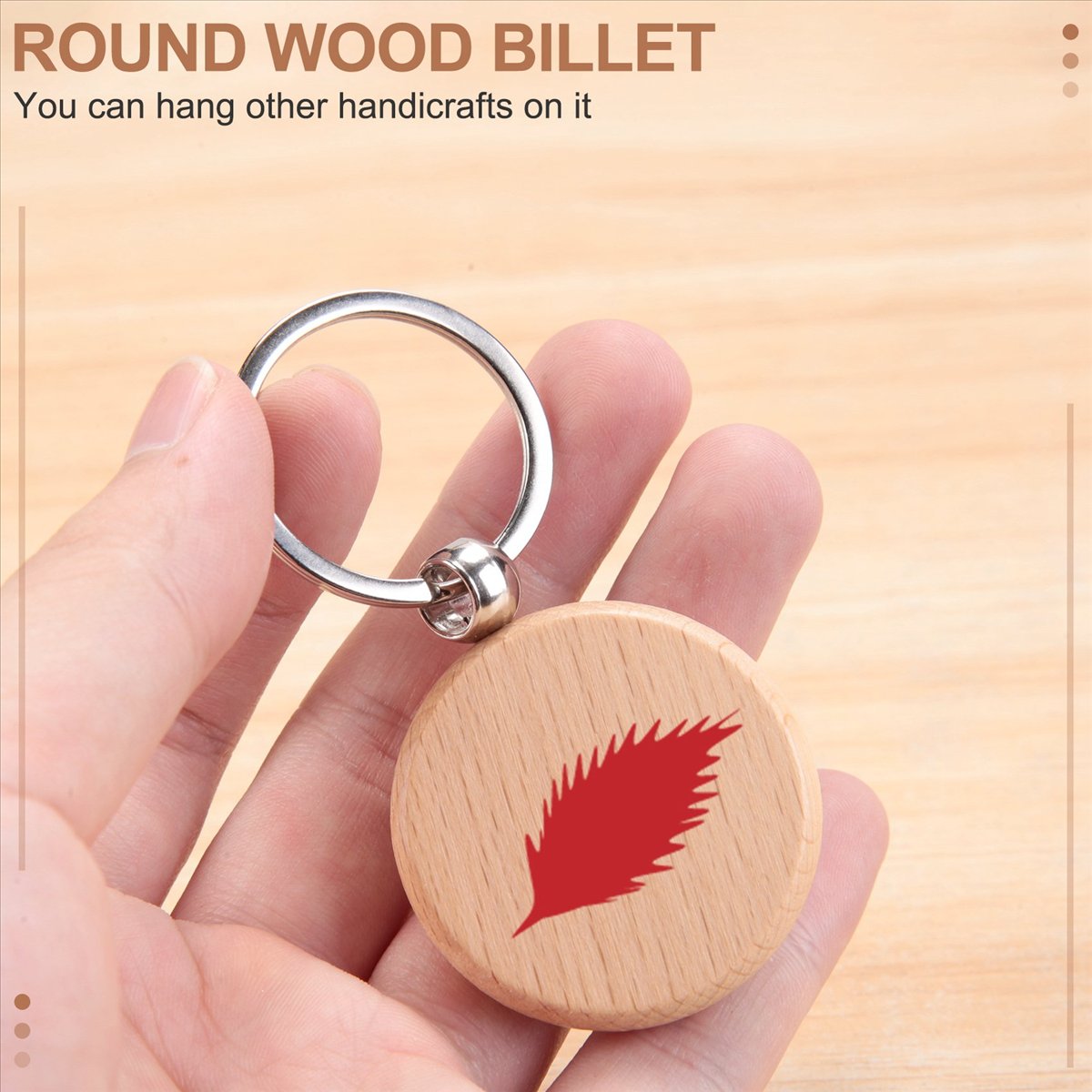 Wood Ring Blank - [N88R] 100 Buah Gantungan Kunci Kayu