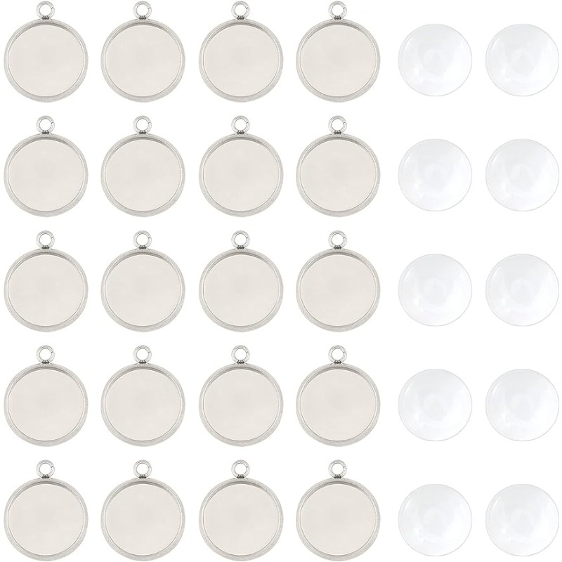 Bezels Set Pendant - 50 set liontin Cabochon set perhiasan