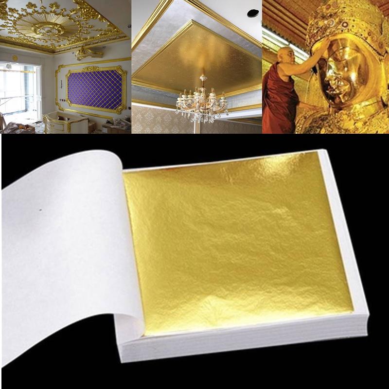 100 buah lembar murni 24K daun - Gold Foil Flakes ulasan dan harga