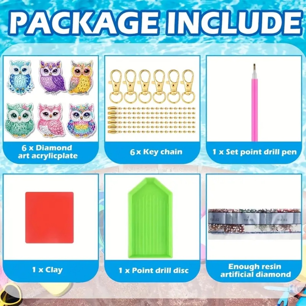 6 buah/set Gantungan Kunci Ber - Resin Craft Kit ulasan dan harga