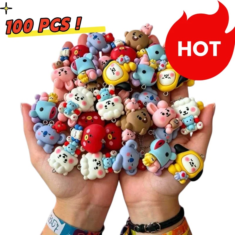 7pcs BT21 Resin Kartun Charm A - Resin Craft Supplies ulasan dan harga