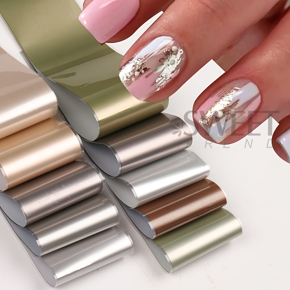 10 Jenis Stiker Kuku Metalik M - Gold Foil Flakes ulasan dan harga