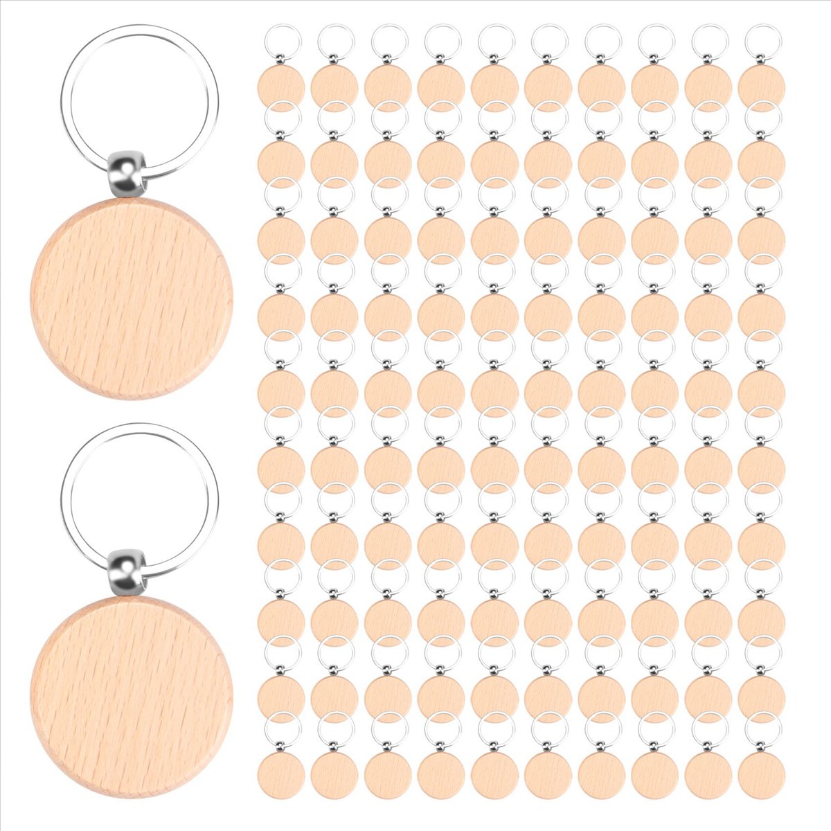 [N88R] 100 Buah Gantungan Kunc - Wood Ring Blank ulasan dan harga