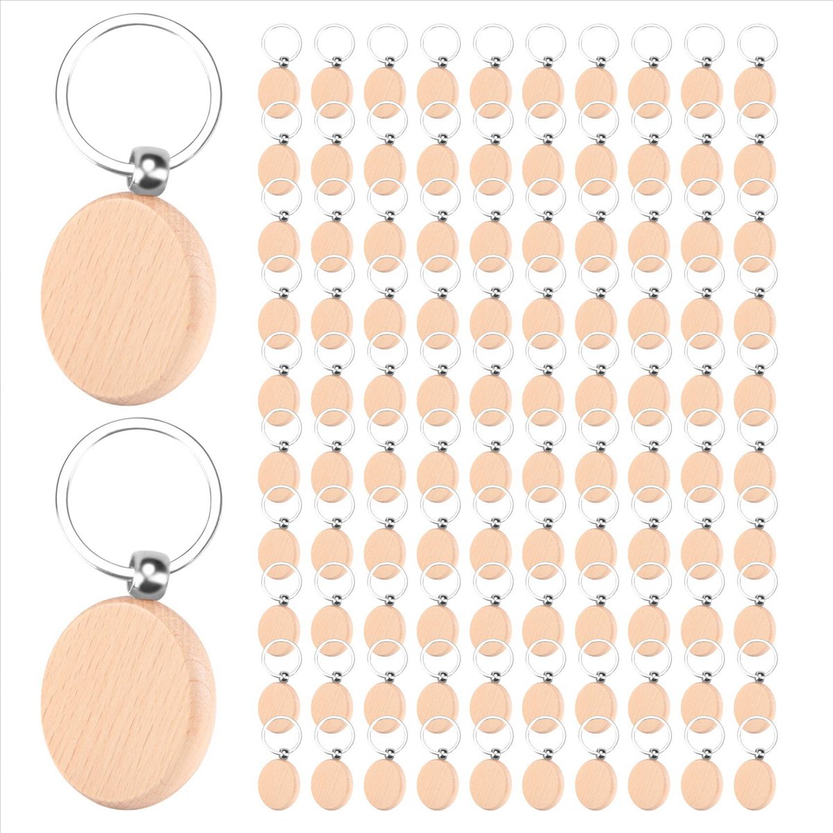 [N88R] 100 Buah Gantungan Kunc - Wood Ring Blank ulasan dan harga
